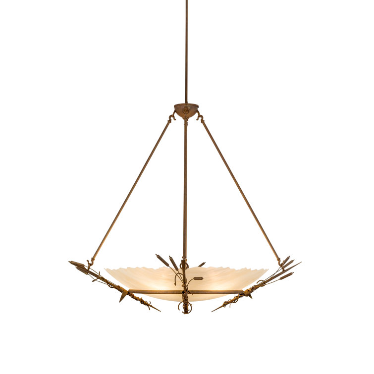 Cortez Gold 6-Light Glass Bowl Pendant