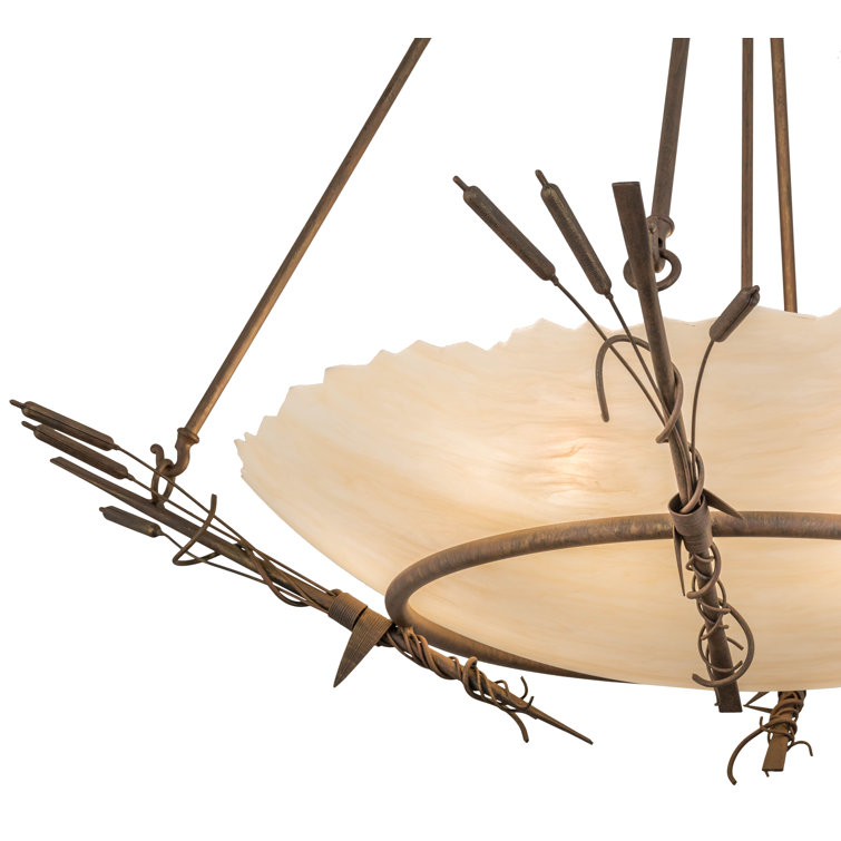 Cortez Gold 6-Light Glass Bowl Pendant
