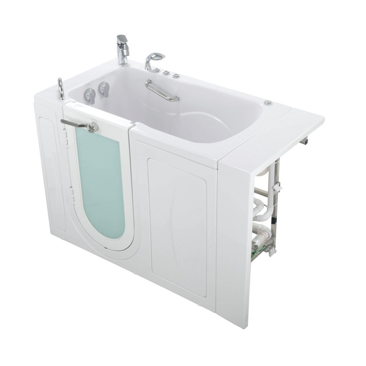 Monaco 52'' White Acrylic Walk-In Whirlpool Bathtub