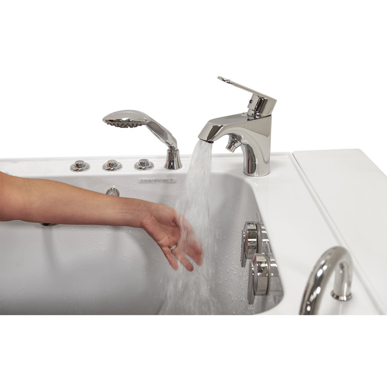 52'' x 32'' White Acrylic Walk-In Bathtub with Hydro Massage