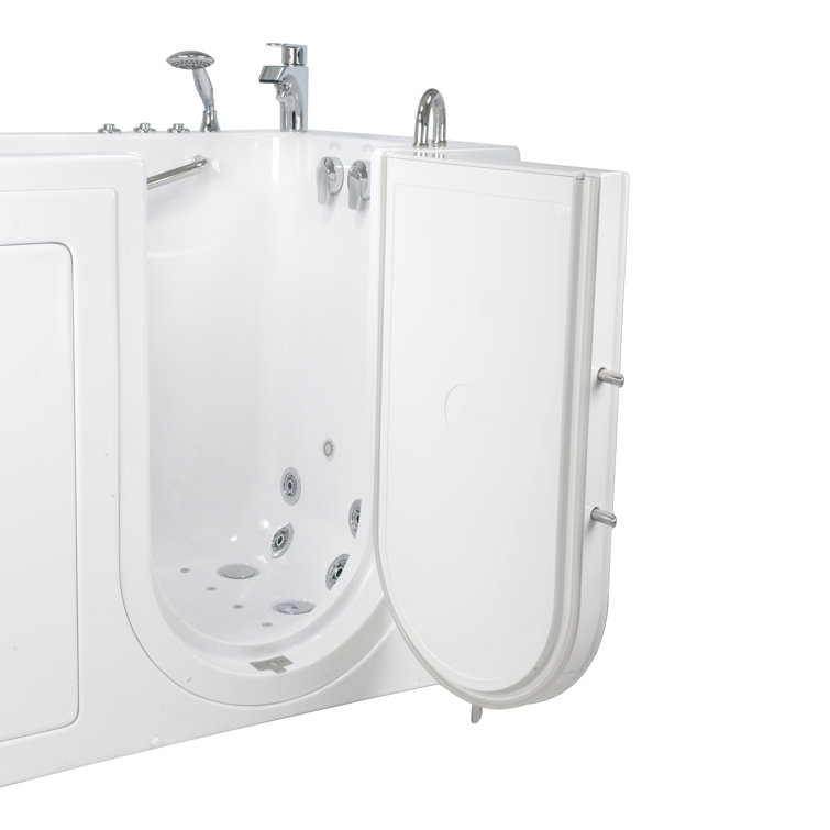 52'' x 32'' White Acrylic Walk-In Bathtub with Hydro Massage