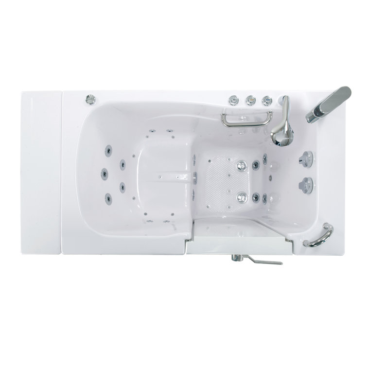 52'' x 32'' White Acrylic Walk-In Bathtub with Hydro Massage