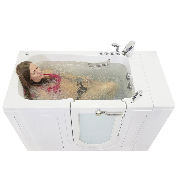 52'' x 32'' White Acrylic Walk-In Bathtub with Hydro Massage