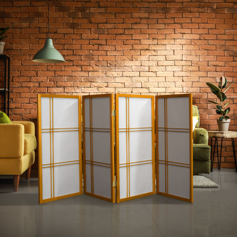 Honey 3 ft. Short Folding Shoji Screen with 6 Panels