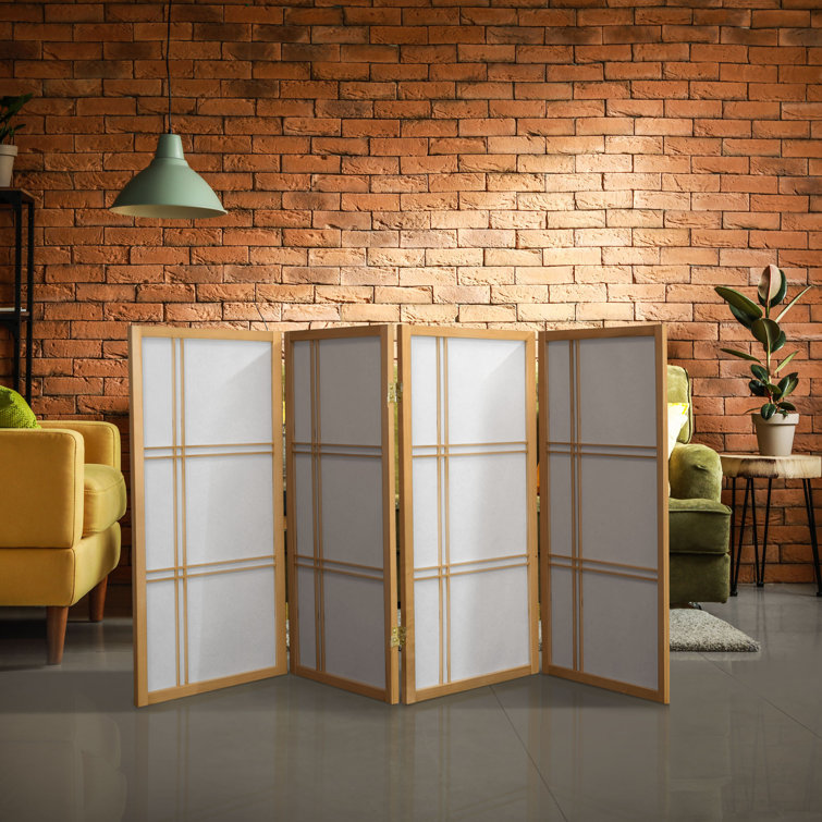 Honey 3 ft. Short Folding Shoji Screen with 6 Panels