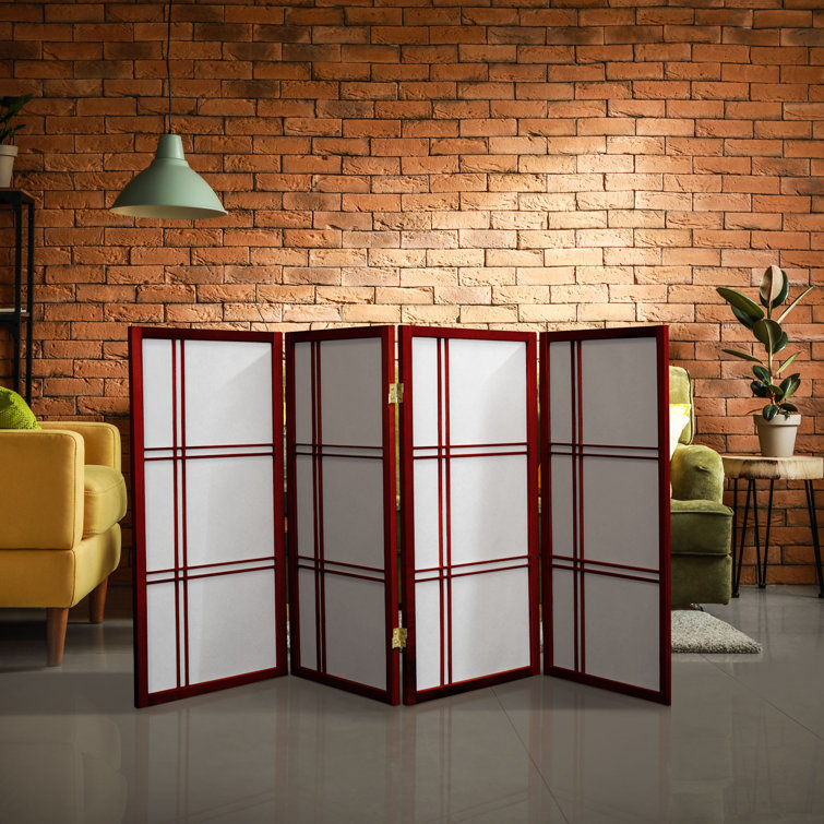 Honey 3 ft. Short Folding Shoji Screen with 6 Panels