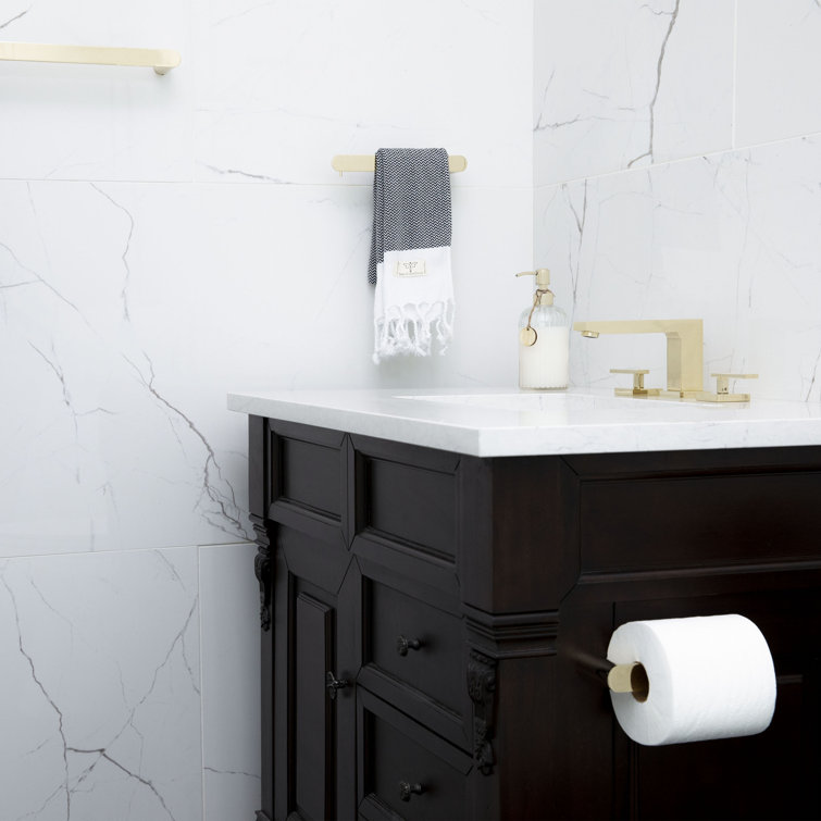 Contemporary Crystal Bay Polished Gold Bathroom Faucet