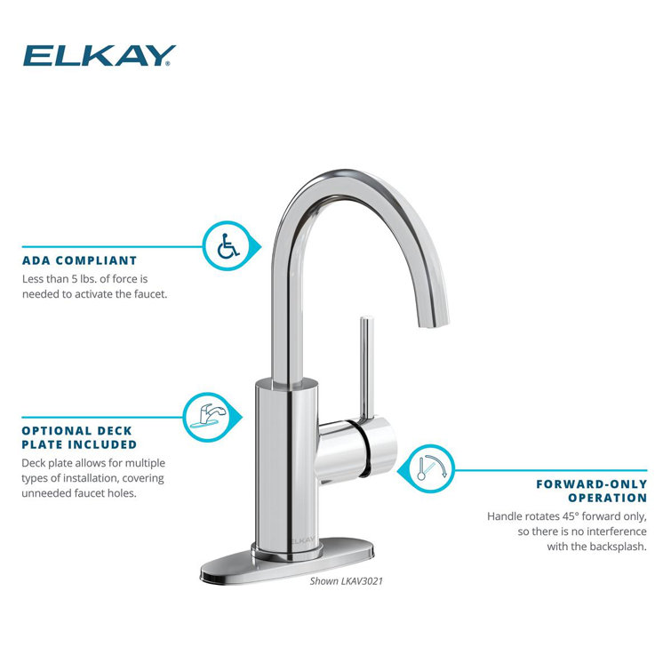 Elkay Avado Chrome Single Hole Bar Faucet with Pull-out Spray