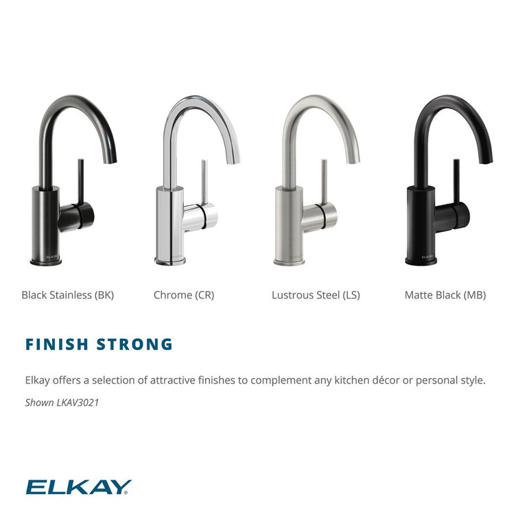 Elkay Avado Chrome Single Hole Bar Faucet with Pull-out Spray