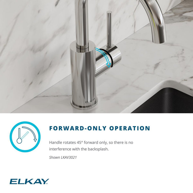 Elkay Avado Chrome Single Hole Bar Faucet with Pull-out Spray