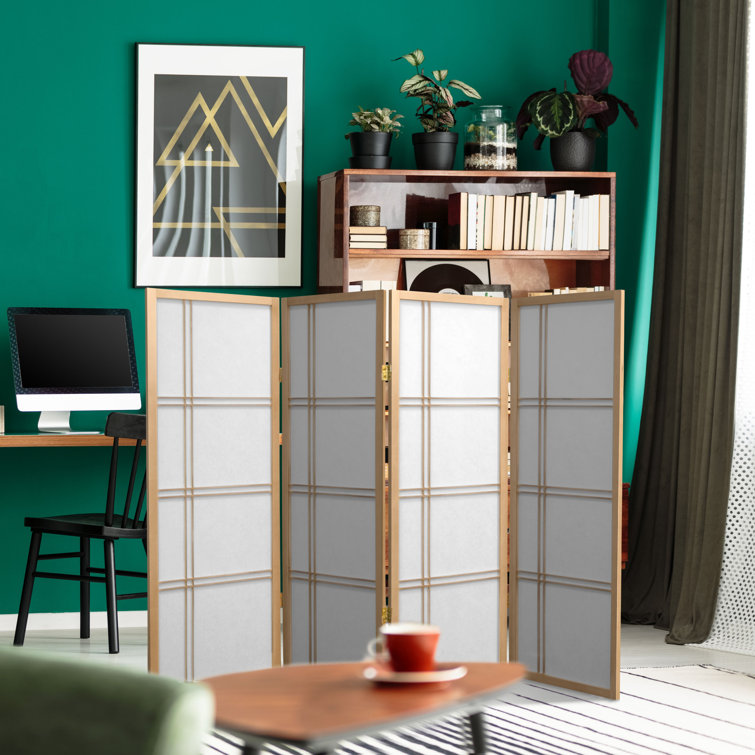 Honey 3 ft. Short Folding Shoji Screen with 6 Panels