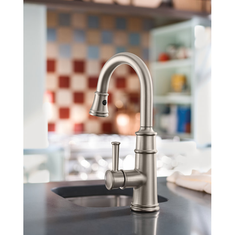 Stainless Steel Traditional Pull-Down Bar Faucet with Spray