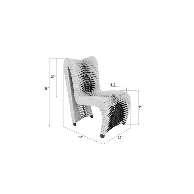 High-Back Contemporary Gray and Black Woven Side Chair
