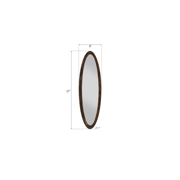 Posh Brown Oval Wood Accent Mirror
