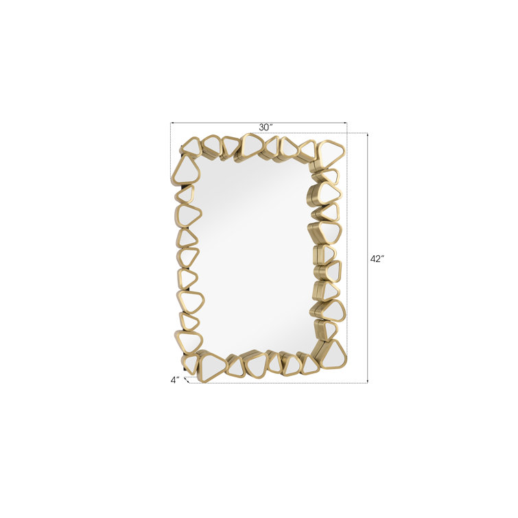 Gold Rectangular Wood Contemporary Accent Mirror