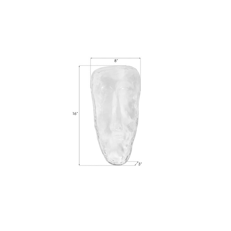 Clear Contemporary Glass Face Wall Decor