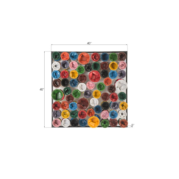 Large Multicolor Recycled Paint Can Wall Art
