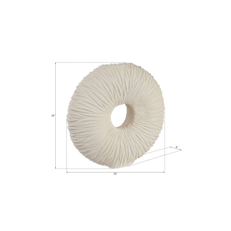 Waves Off White 28" Contemporary Resin Floor Vase