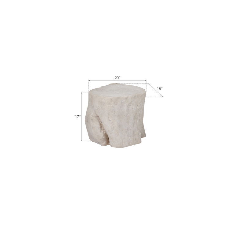 Roman Stone Large Outdoor-Use Cast Resin Log Stool