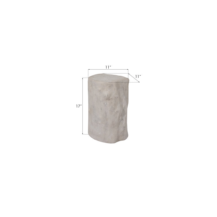 Small Roman Stone Composite Log Stool for Outdoor Use