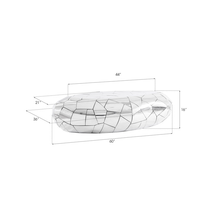 Crazy Cut Stainless Steel Silver Coffee Table