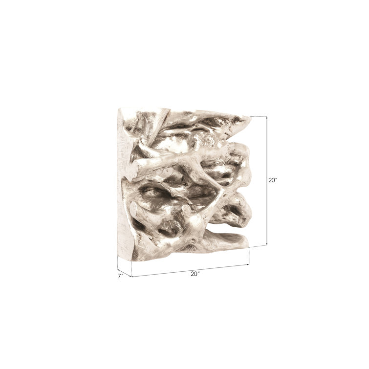 Silver Leaf Cast Naturals Square Root Composite Wall Tile