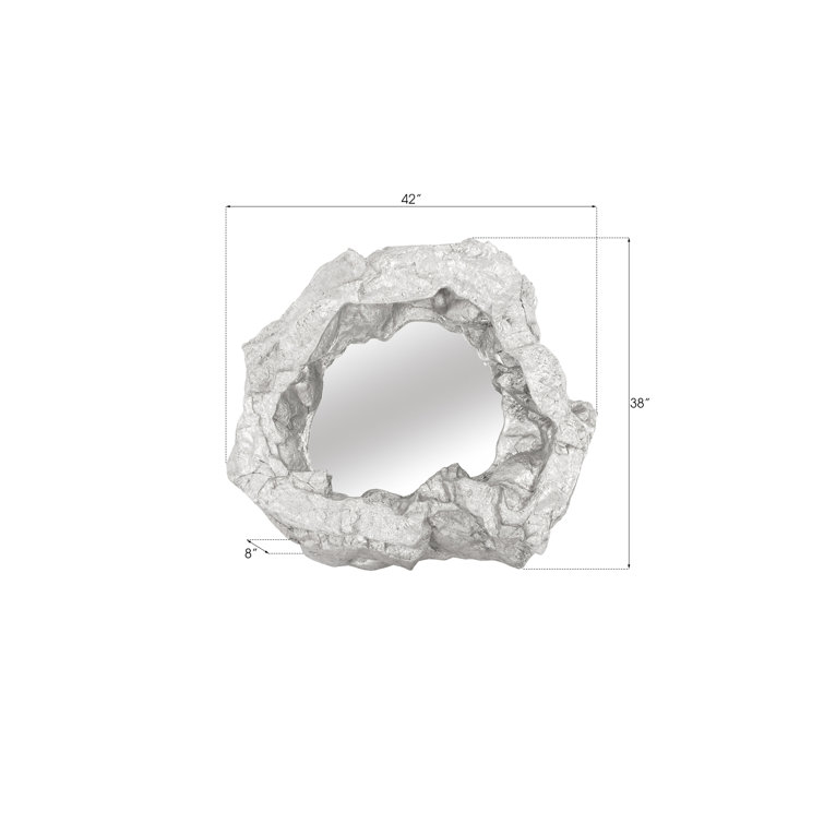 Rock Pond 42" Silver Leaf Wood Accent Mirror
