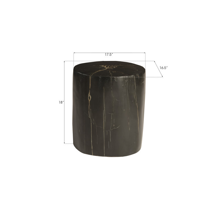 17.5" Black and Gold Composite Round Stool