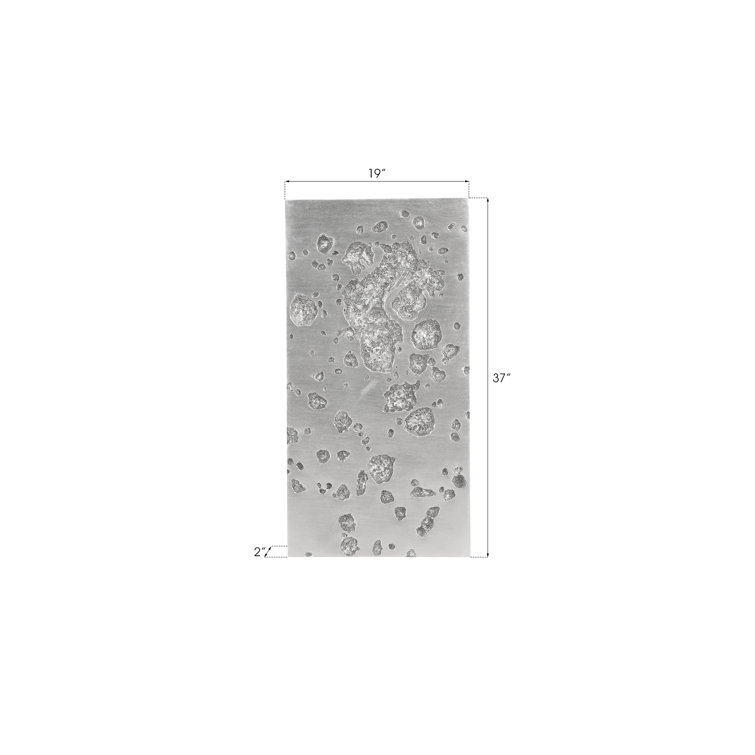 Silver Leaf Contemporary Rectangular Wall Sculpture