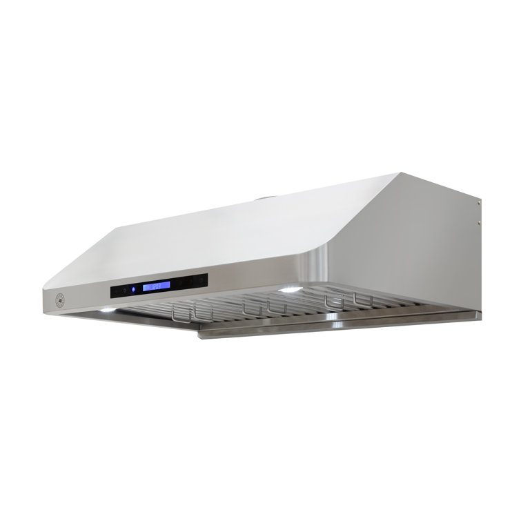 Brama 36-Inch Stainless Steel Under Cabinet Range Hood with LED Lights