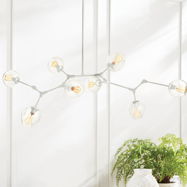 Daniella Matte White Adjustable Globe Chandelier