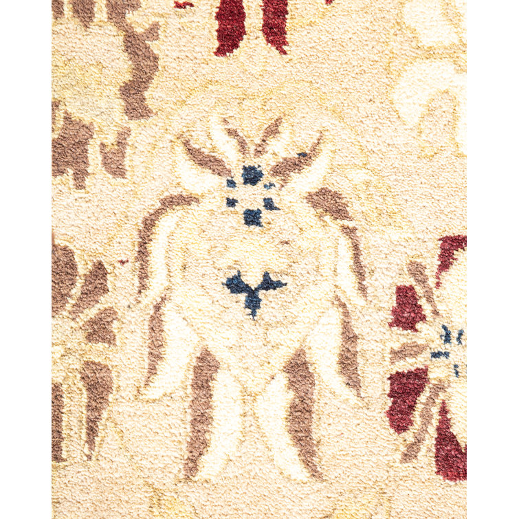Sunny Traditions 6' x 9' Hand-Knotted Wool Area Rug in Yellow