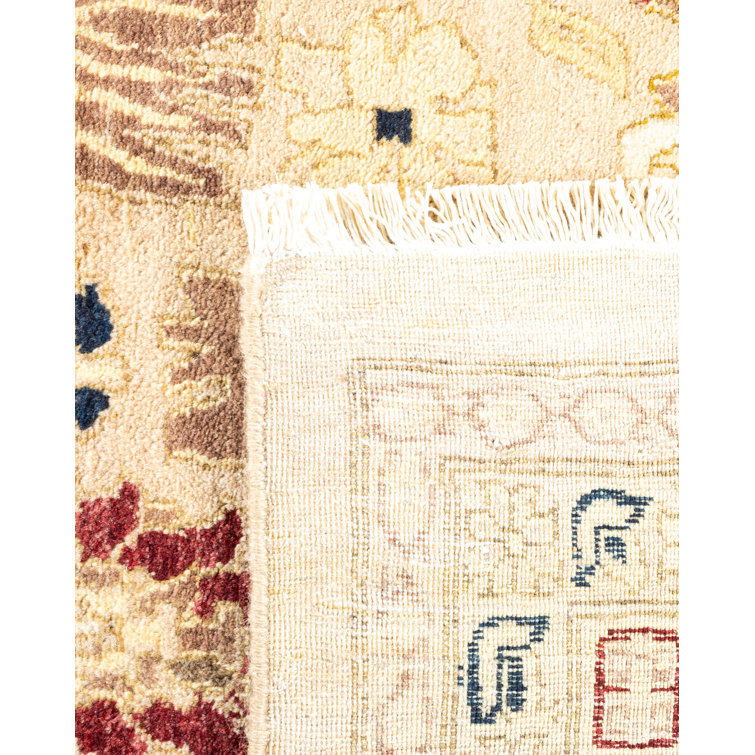 Sunny Traditions 6' x 9' Hand-Knotted Wool Area Rug in Yellow