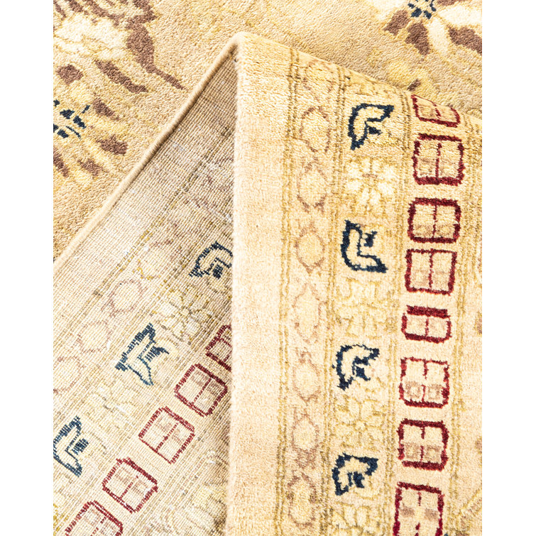 Sunny Traditions 6' x 9' Hand-Knotted Wool Area Rug in Yellow