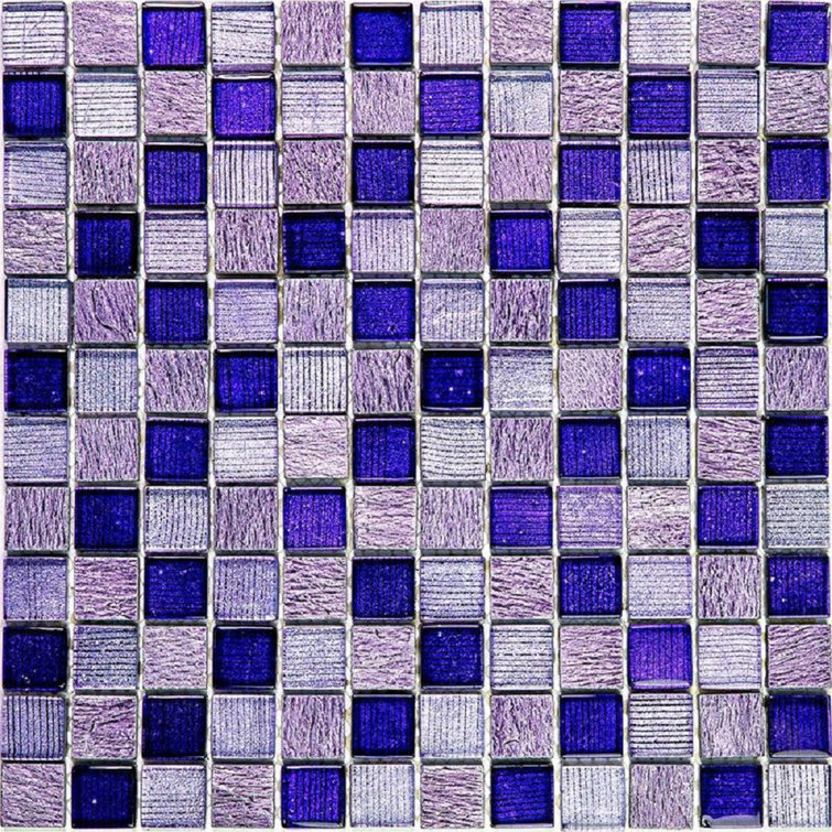Phoenix 12" x 12" Purple Glass Mosaic Tile