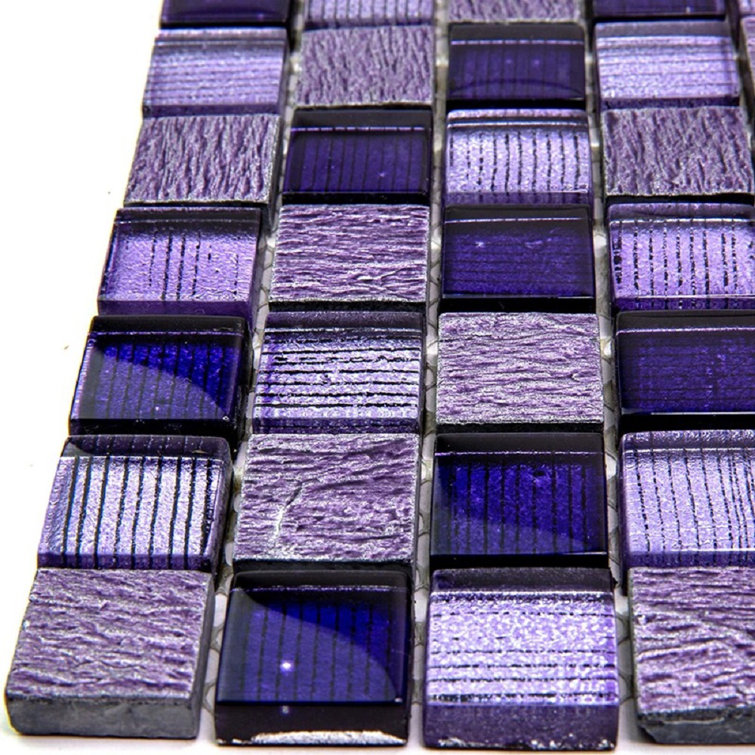 Phoenix 12" x 12" Purple Glass Mosaic Tile