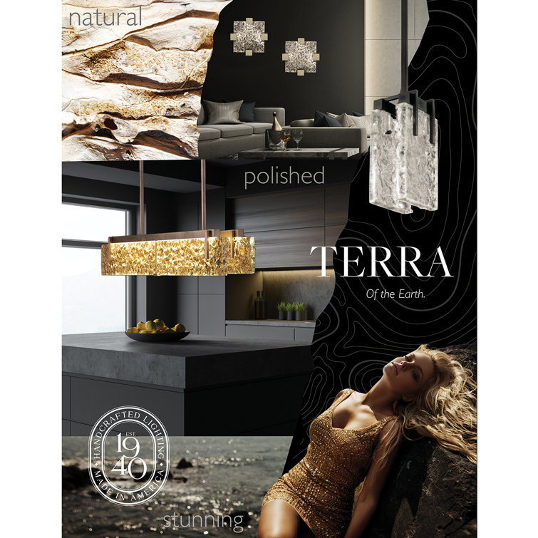 Mini Terra Gold LED Pendant with Hand-Cut Crystal