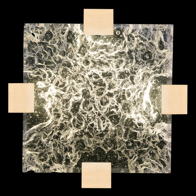 Gold and Clear Glass 4-Light LED Flush Mount