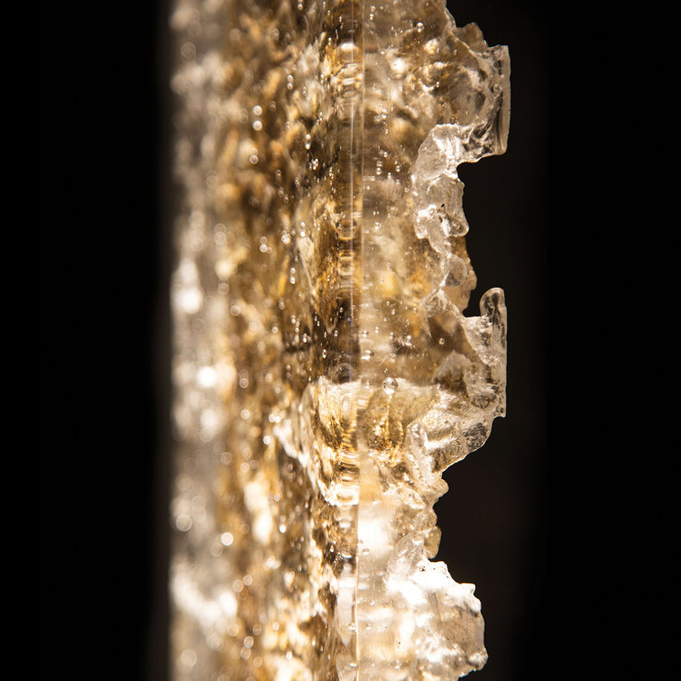 Elysian 27.75" Silver LED Sconce with Gold Highlighted Glass