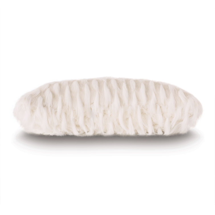 Ivory Faux Fur Rectangular Lumbar Accent Pillow