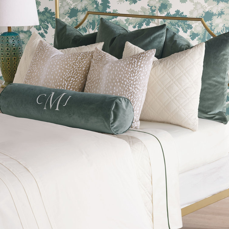 Beige Ombre Linen Blend Square Throw Pillow