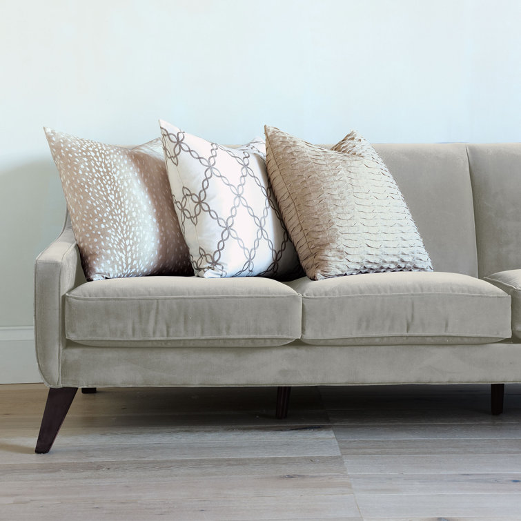 Beige Ombre Linen Blend Square Throw Pillow