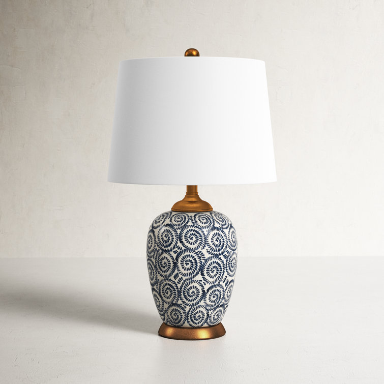 Lawton 24'' Gray and Brown Modern Ceramic Table Lamp
