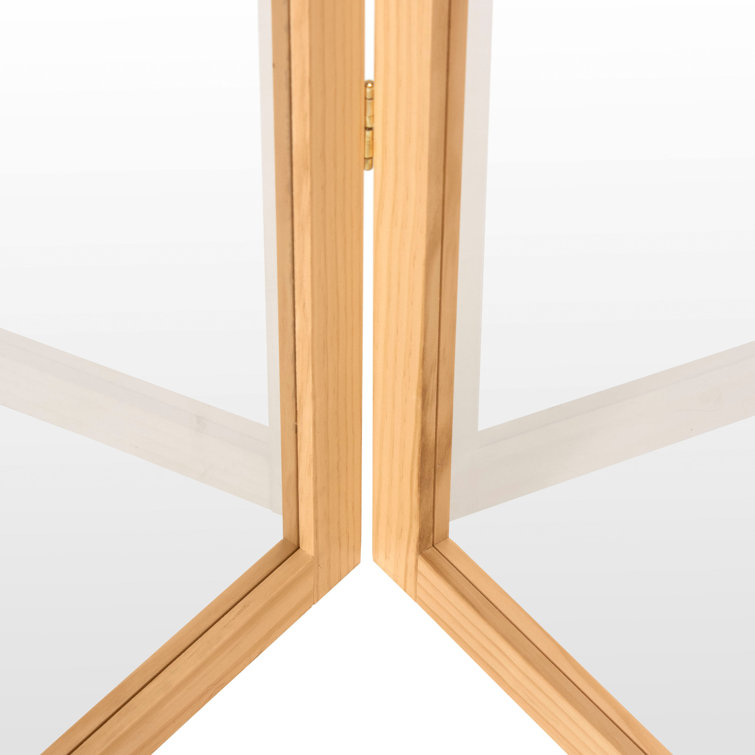 Natural 4-Panel Clear Acrylic Folding Screen