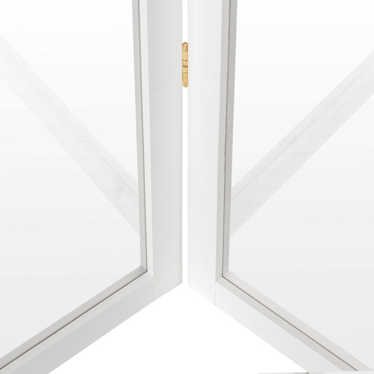 4 ft. Tall White Acrylic 3-Panel Folding Screen