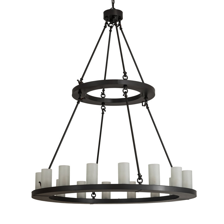 Loxley 16-Light Timeless Bronze Chandelier with Frosted Glass Shades