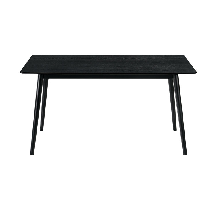 Black Rectangular Rubberwood Contemporary Dining Table