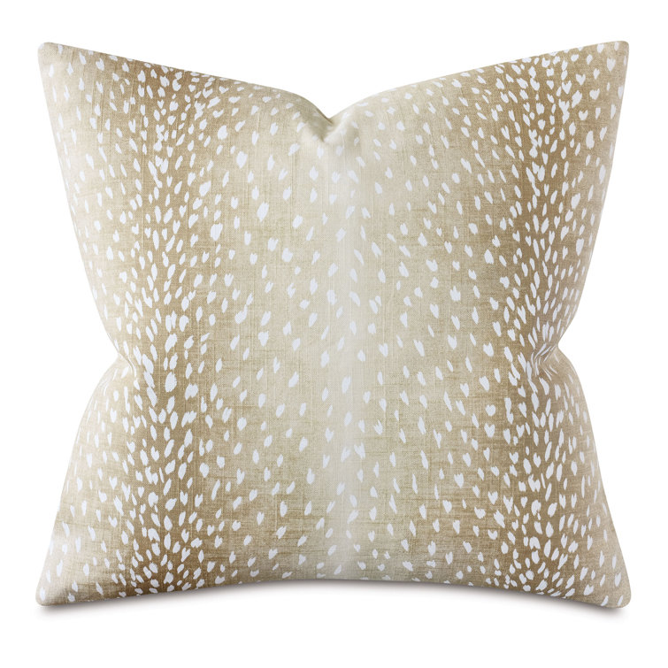Beige Ombre Linen Blend Square Throw Pillow