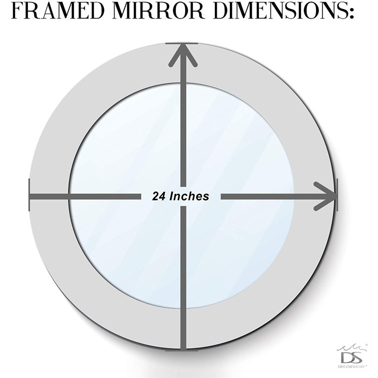24-Inch Round Blue Crackled Glass Mosaic Wall Mirror