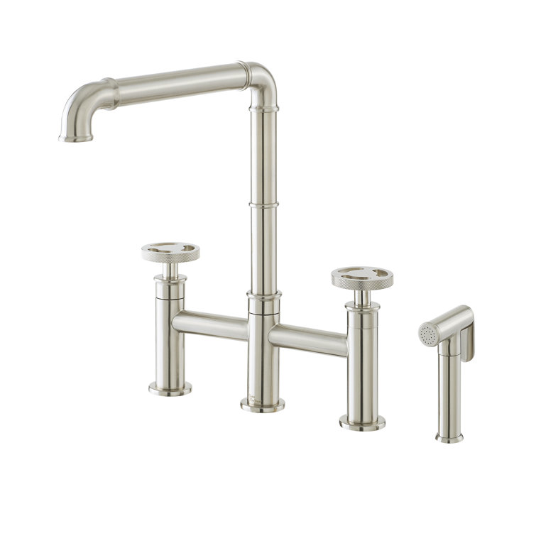 Avallon Pro Brushed Nickel Widespread Kitchen Faucet with Side Sprayer